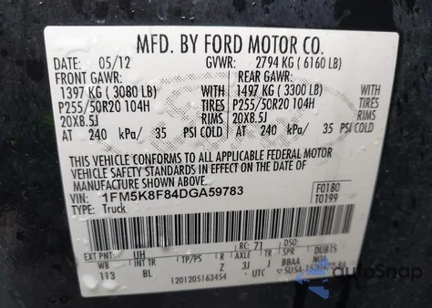 2013 Ford Explorer Limited z USA, uszkodzony, nr VIN 1FM5K8F84DGA59783